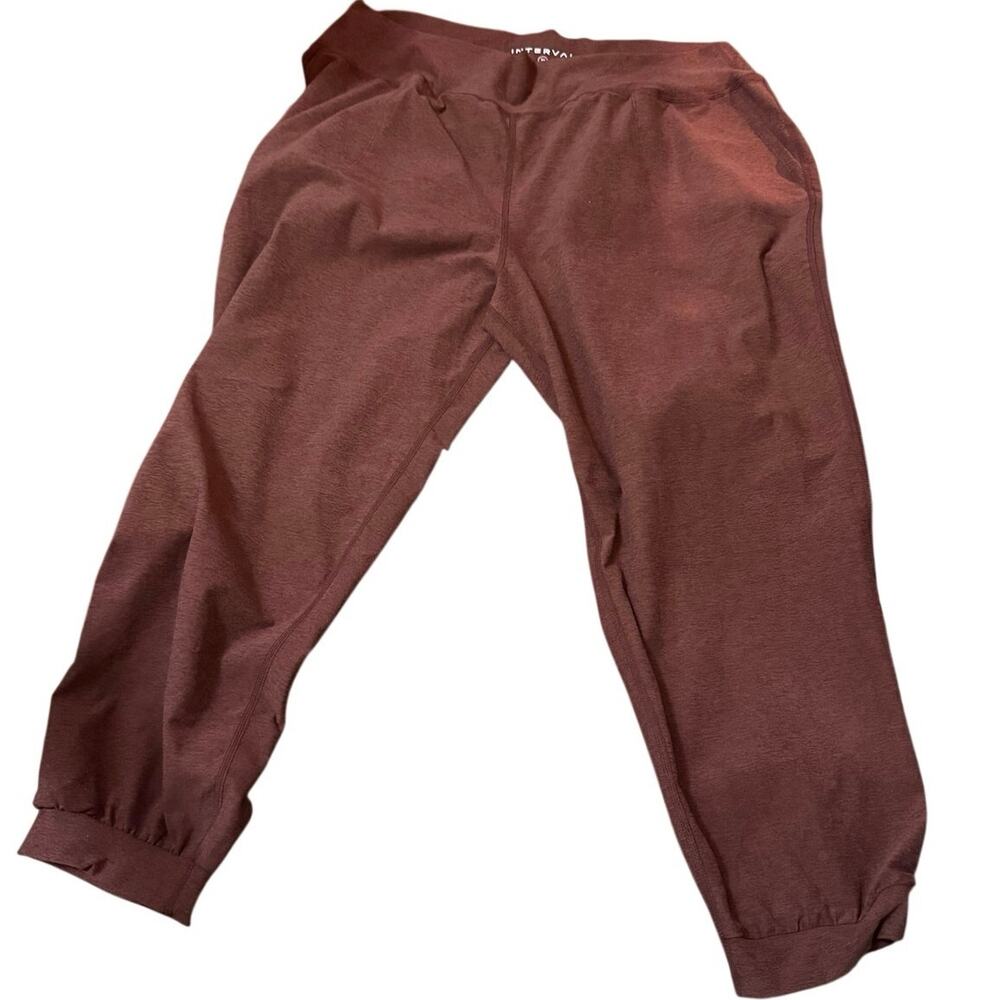 Interval Burgundy Heather Jogger Sweatpants Size 3X Athleisure Lounge Pants